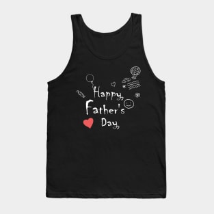 Happy Father's Day Kids Drawing Doodle Dad Daddy Gifts Tank Top